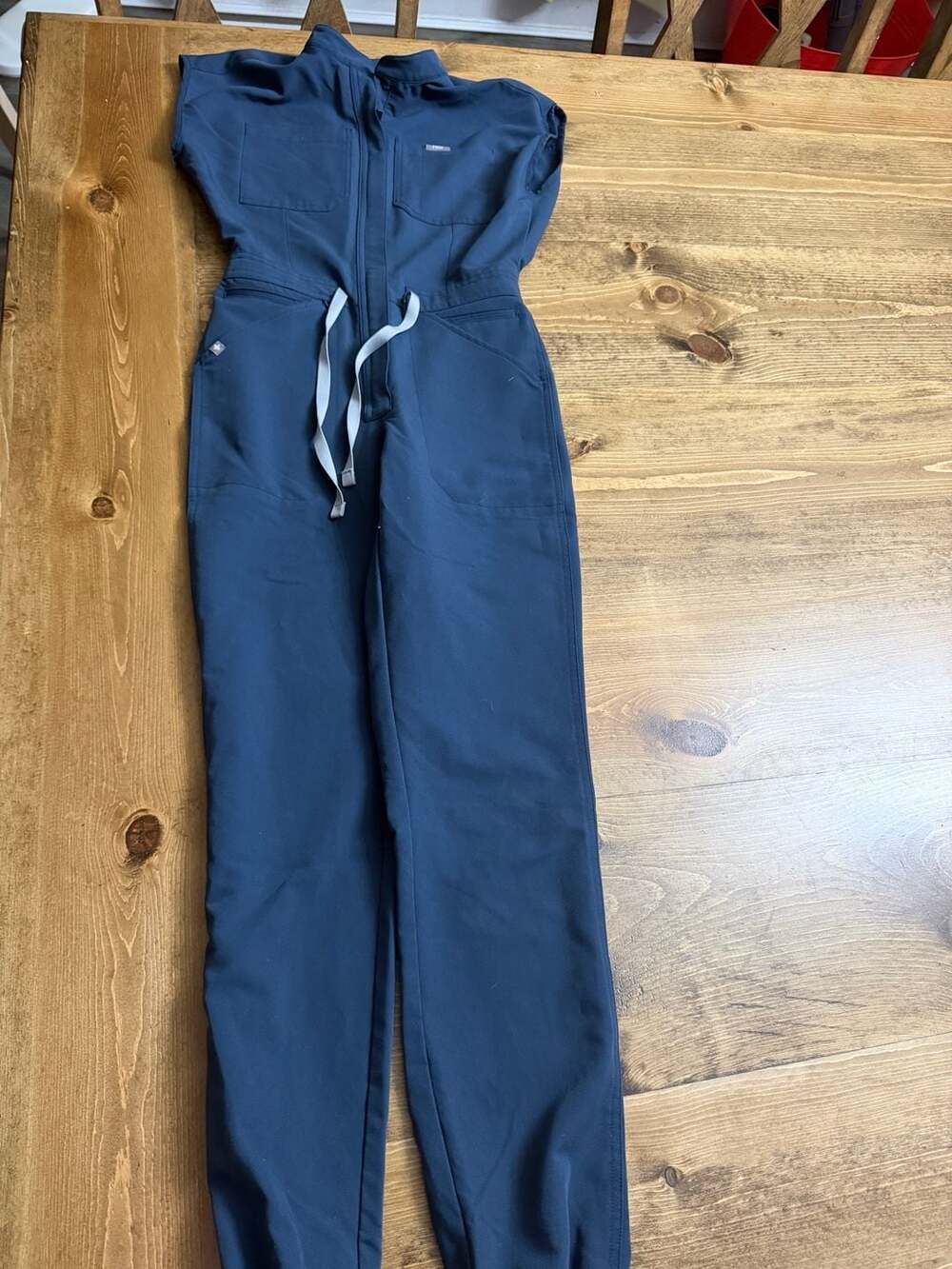 FIGS Women's Rafaela Wide-Leg Scrub Jumpsuit in Dark Harbour